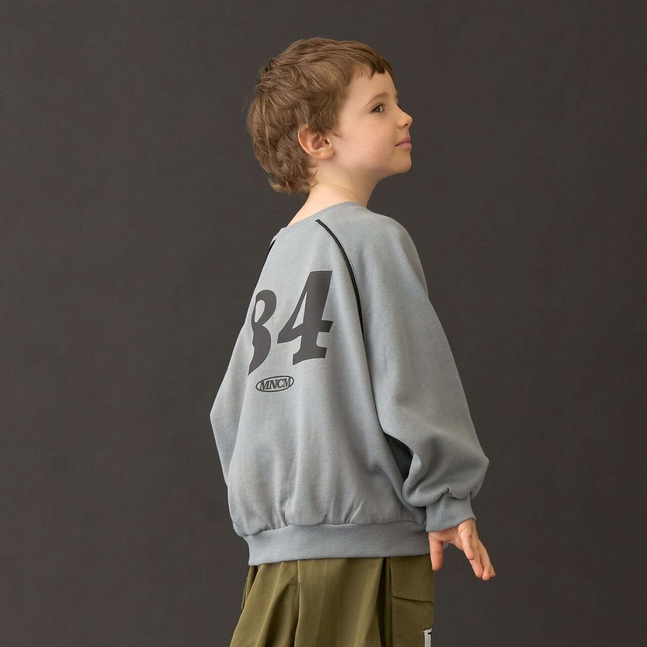 [MNCM] [Goodbye Pills Brushed Fleece] Raglan Piping Big Sweatshirt,Gray, large image number 29
