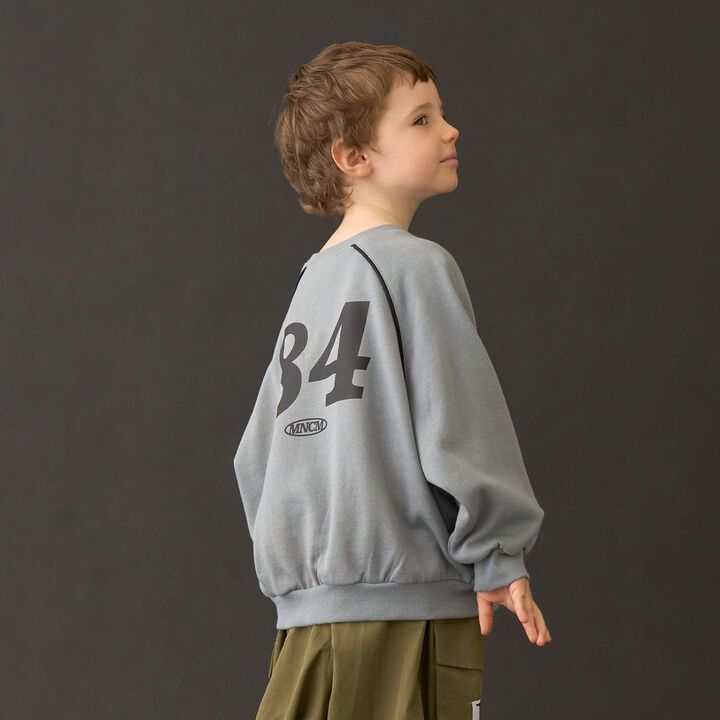 [MNCM] [Goodbye Pills Brushed Fleece] Raglan Piping Big Sweatshirt,Gray, medium image number 29