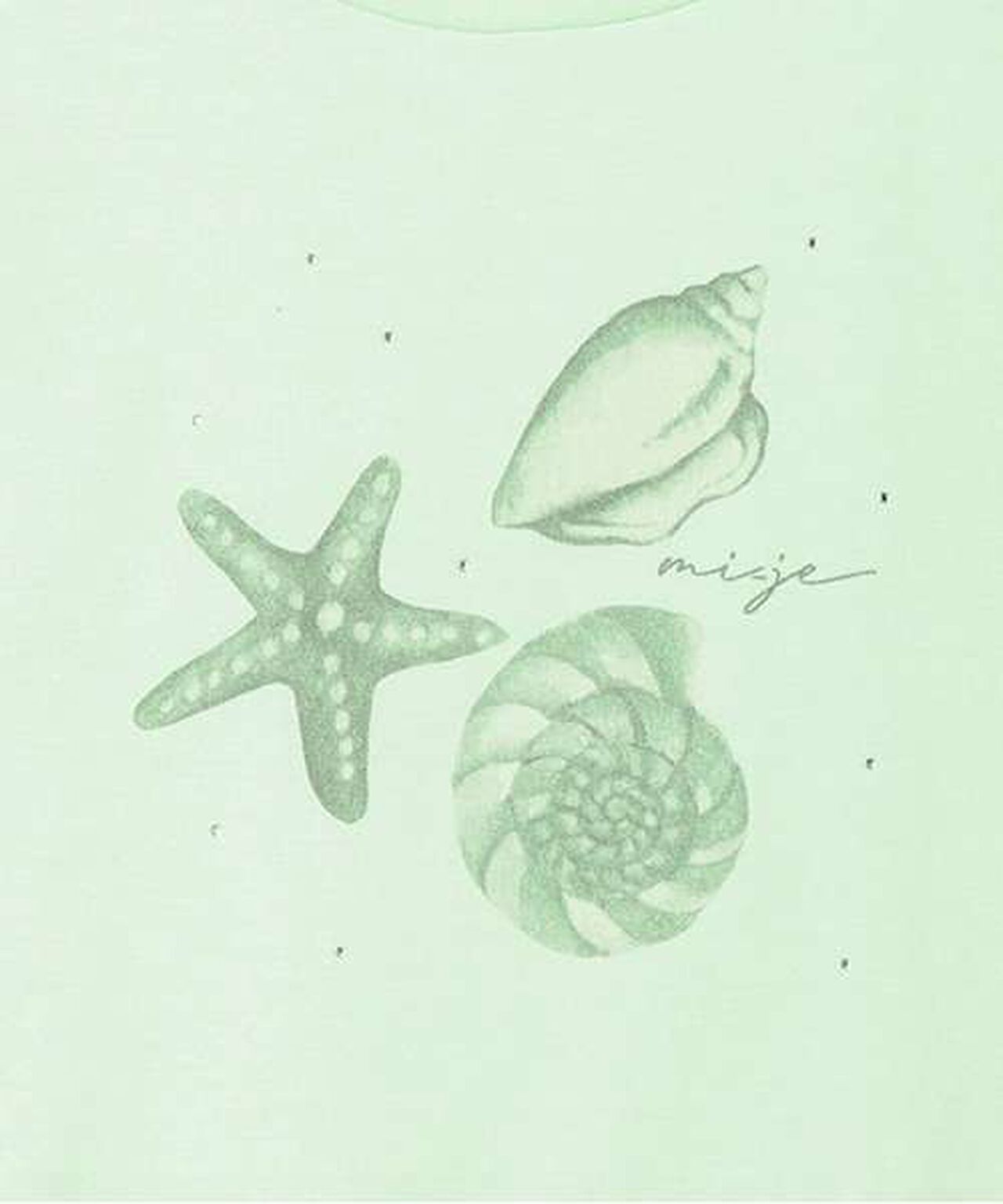 Shell Illustration Short Sleeve T-Shirt [Korean Fashion],Light green, large image number 9