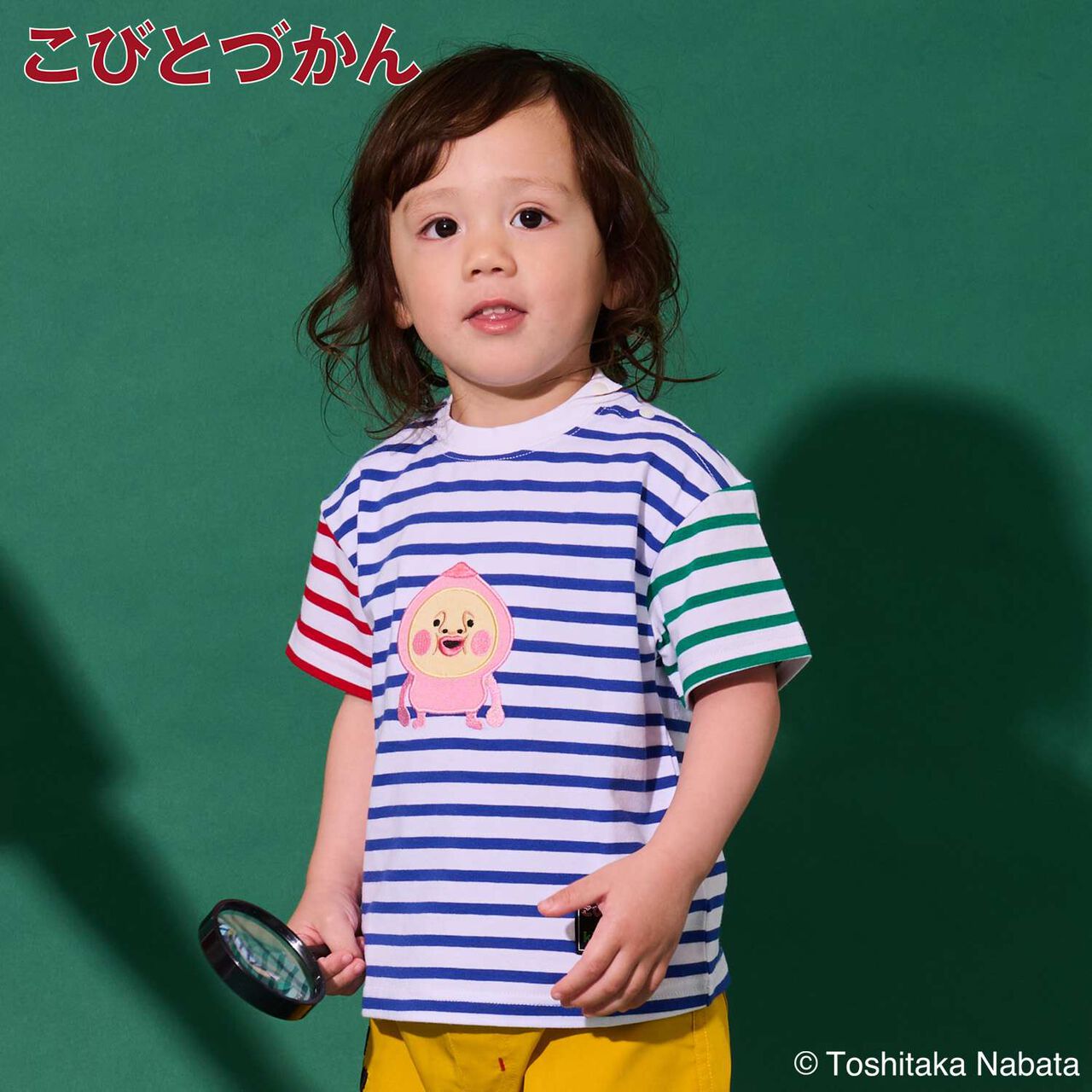 [Kobito Zukan] Stripe Pattern Short-Sleeve T-Shirt,Navy, large image number 21