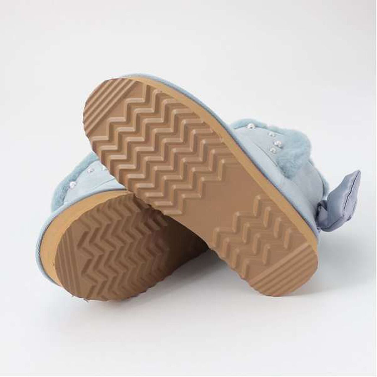 Pearl × Ribbon Mouton-style Boots,Beige, large image number 10