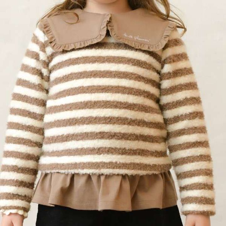 KP Collar Stripe Tunic [110-140],Brown, medium image number 7