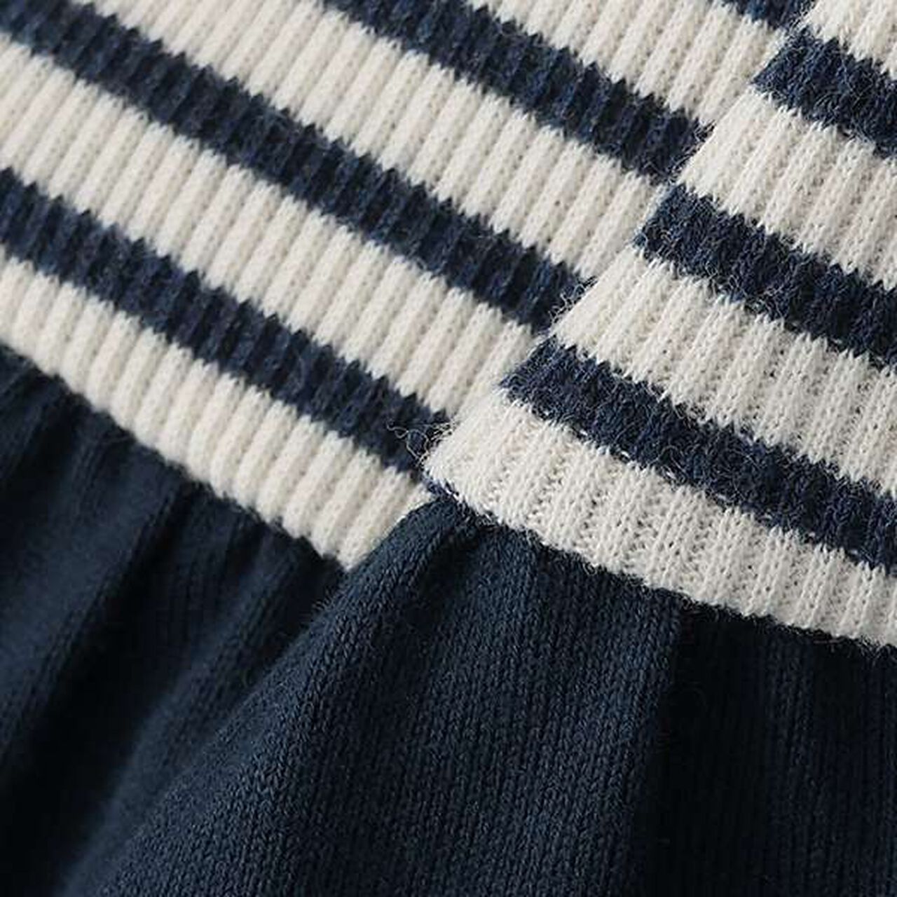 [Made in Japan] Stripe Pattern Long-Sleeve One-Piece Dress,Pink, large image number 6