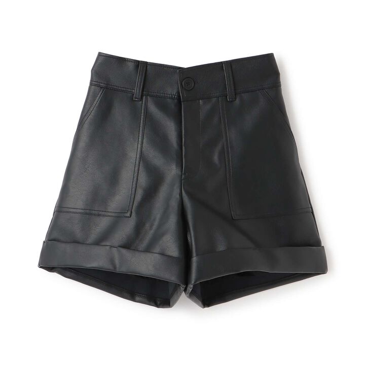 [LTXC] Faux Leather Shorts,Black, medium image number 7