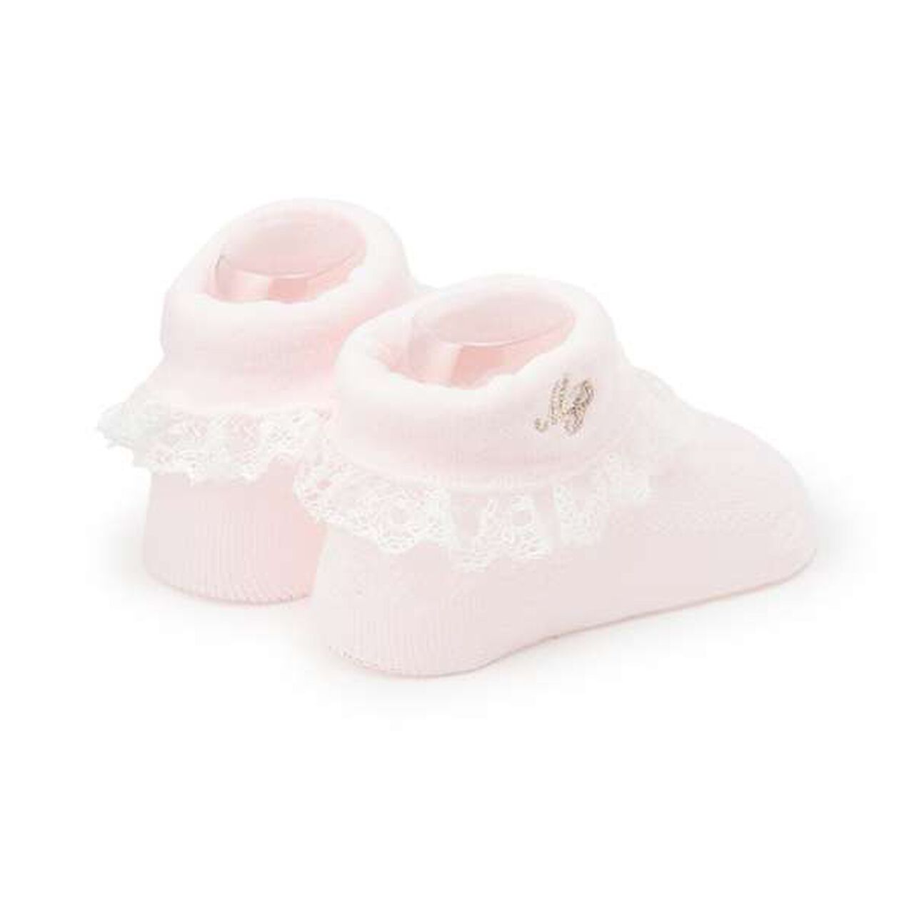 Lace Logo Embroidery Socks,Off white, large image number 1