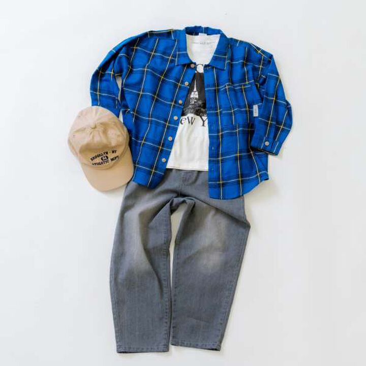 Drop Shoulder Pattern Long-Sleeve Shirt,Navy, medium image number 15