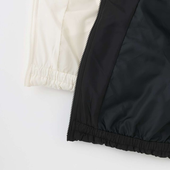 Double Zipper Puffy Quilted Bomber Jacket,Black, medium image number 15
