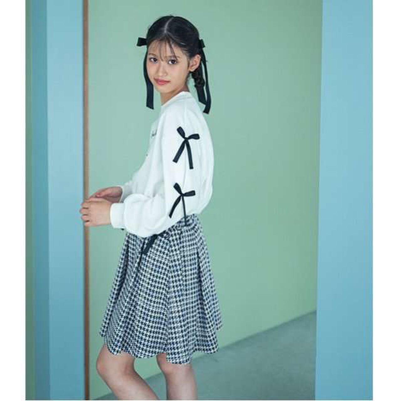 Houndstooth Jacquard Skirt Pants,Mocha tea, large image number 6