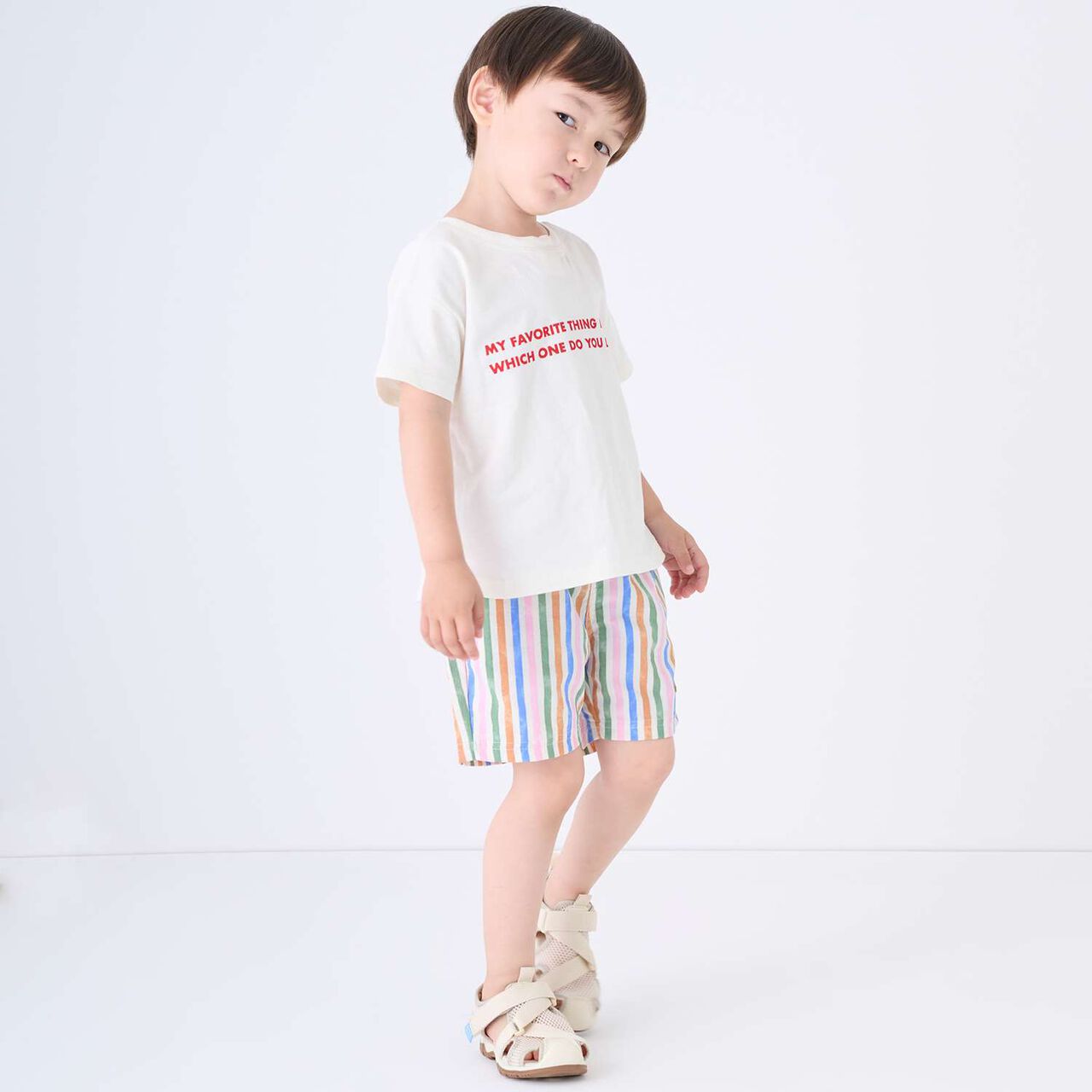 [Nylon] Land and Water Use Half-Length Shorts,Striped, large image number 0