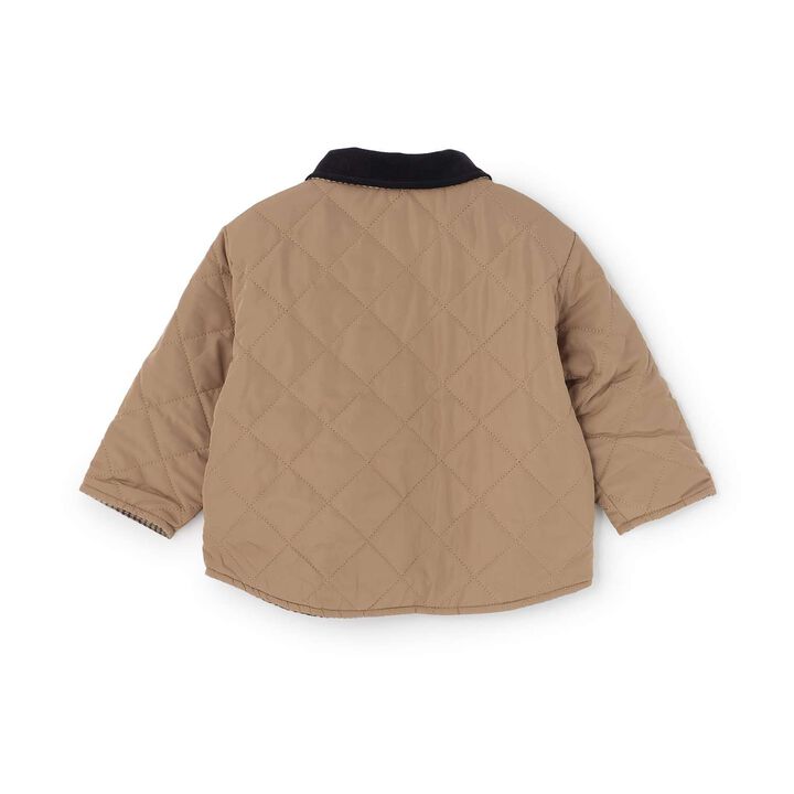 [Reversible] Check Quilted Jacket,Brown, medium image number 4