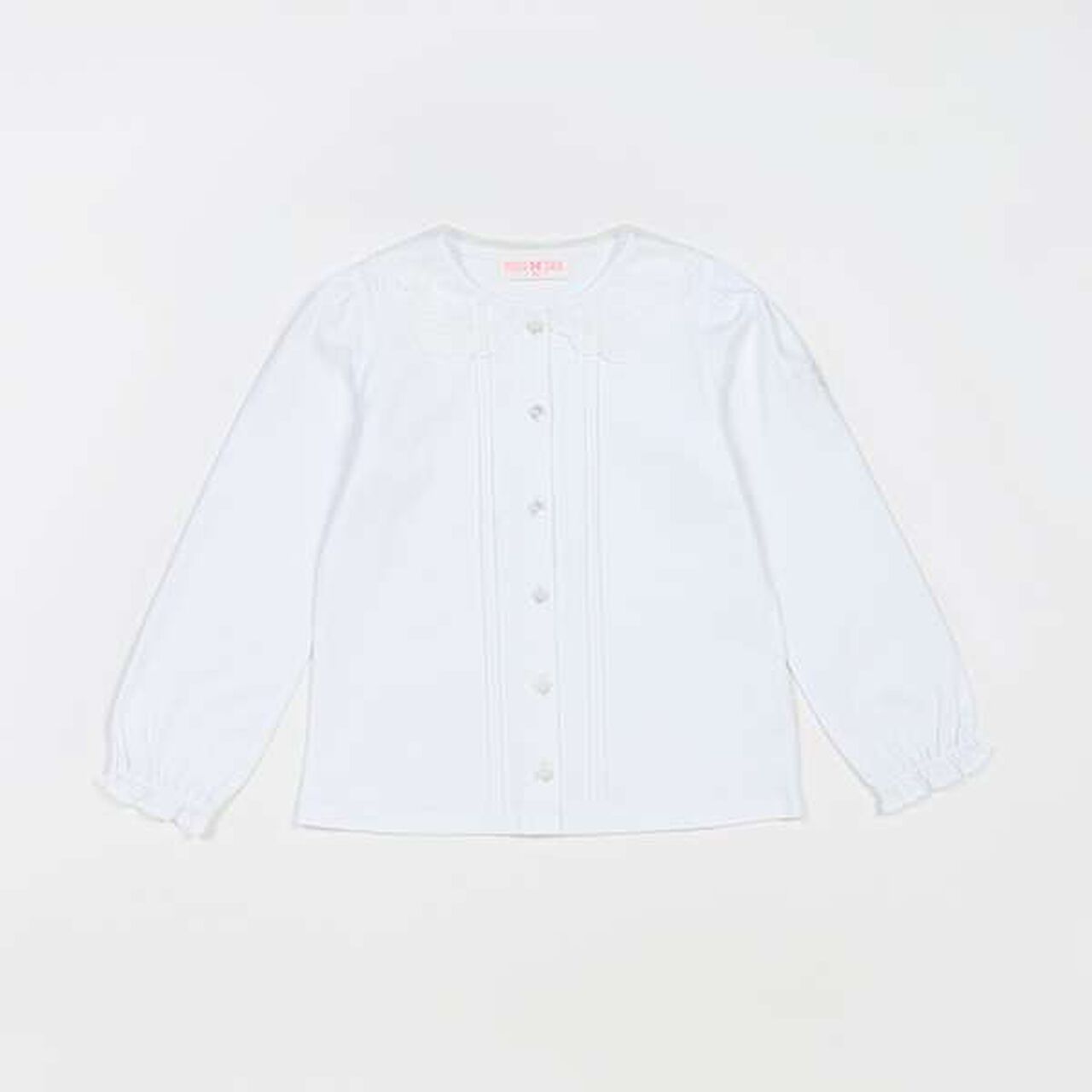 Scallop Trim Collar Cut and Sew Blouse,White, large image number 0