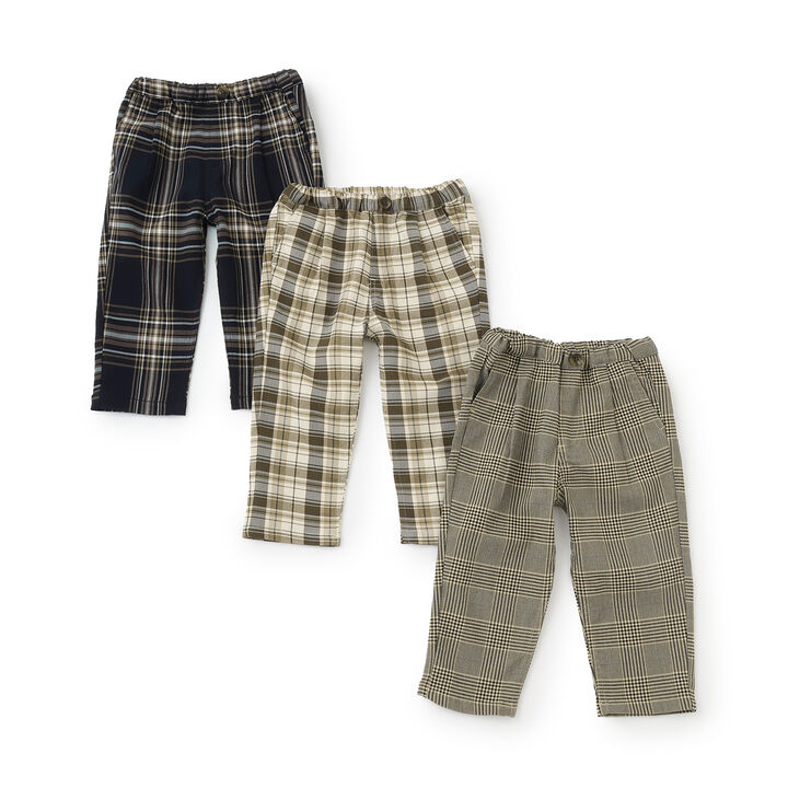 Link Yarn-Dyed Checkered Long Pants,Brown, medium image number 9