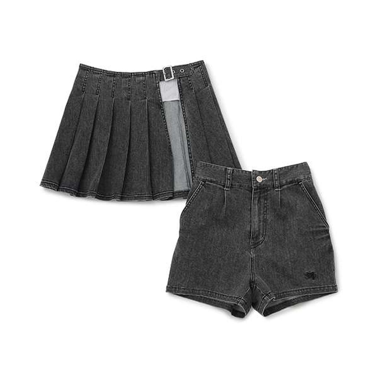 Wrap Pleats Shorts (2 WAY),Light blue, large image number 5