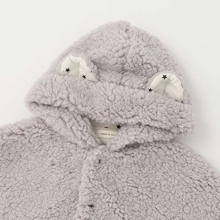 Fluffy Hooded Cape,Pearl white, medium image number 3