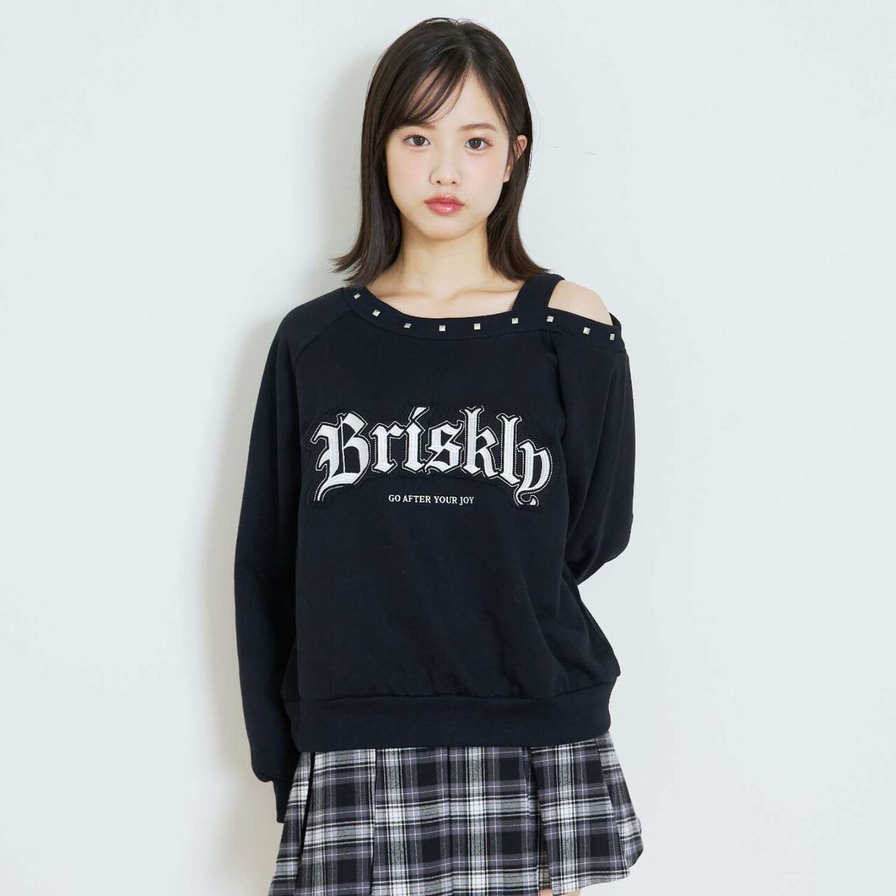 [LTXC/Cotton 100%] One-Shoulder Pullover,Black, large image number 6