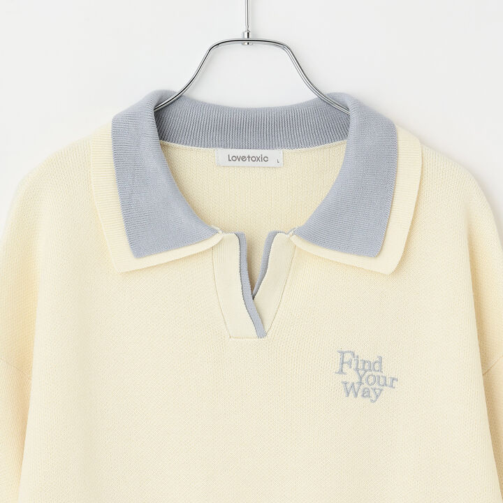 [Arael] Double Collar Skipper Knitwear,Yellow, medium image number 12