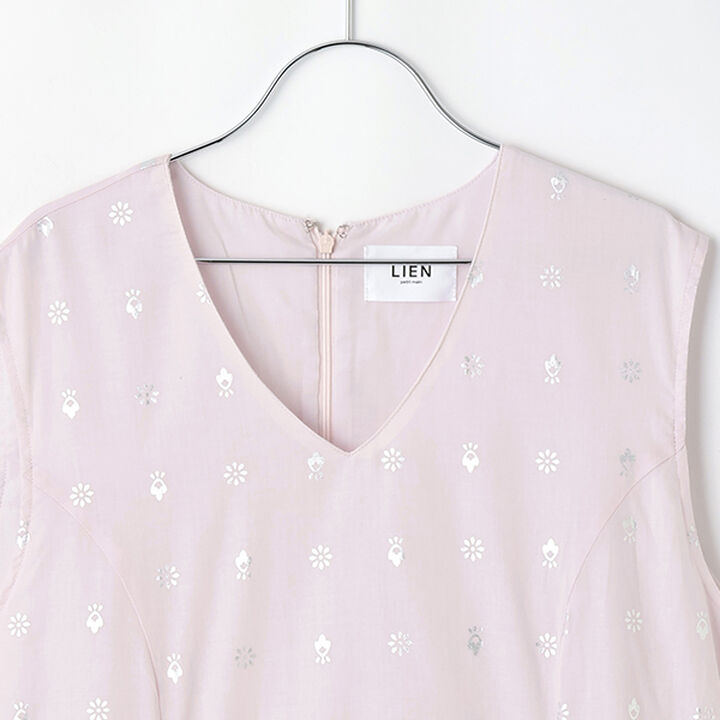 [Link] Foil Print One-Piece Dress,Light pink, medium image number 10