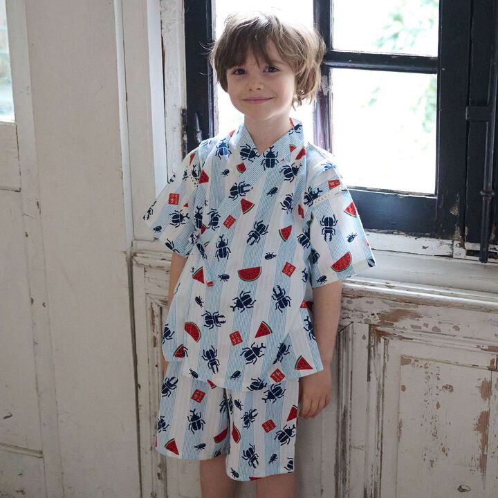 Insect Print Jinbei,Light khaki, medium image number 16
