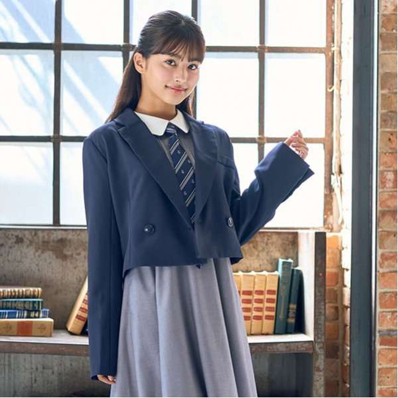 Graduation Attire Bolero Jacket with Emblem,Light beige, large image number 1