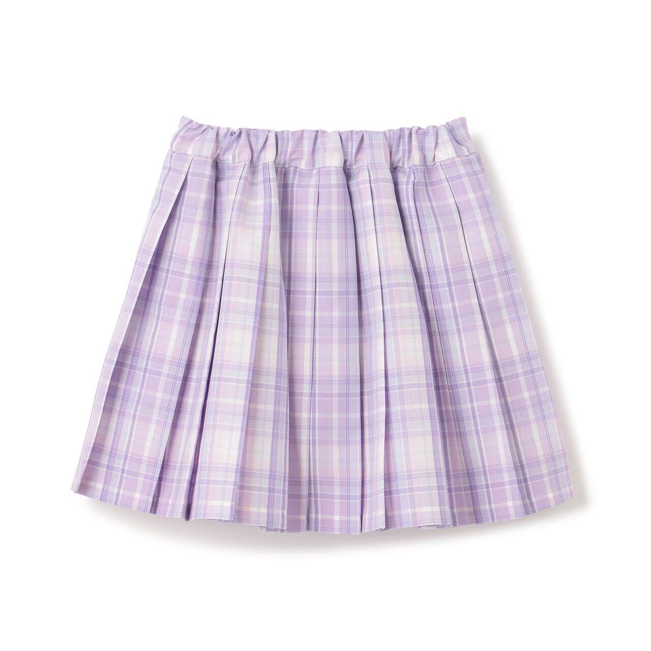 Charm-Embellished Check Pleated Skirt-Pants,Lavender, large image number 1
