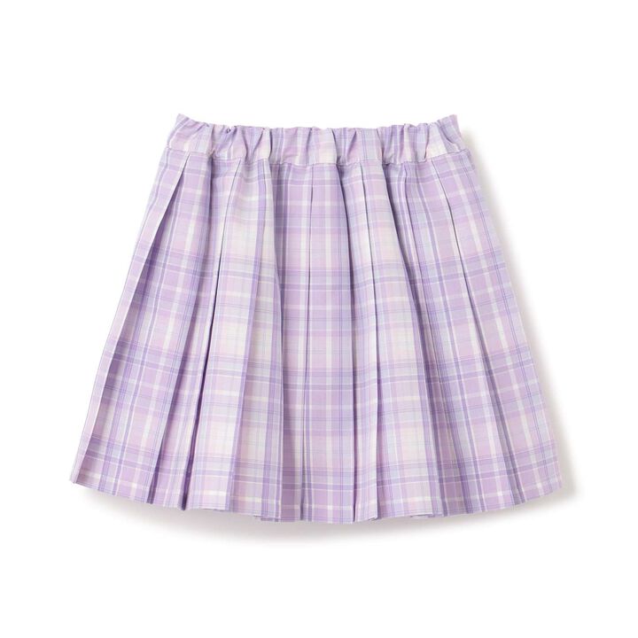 Charm-Embellished Check Pleated Skirt-Pants,Lavender, medium image number 1