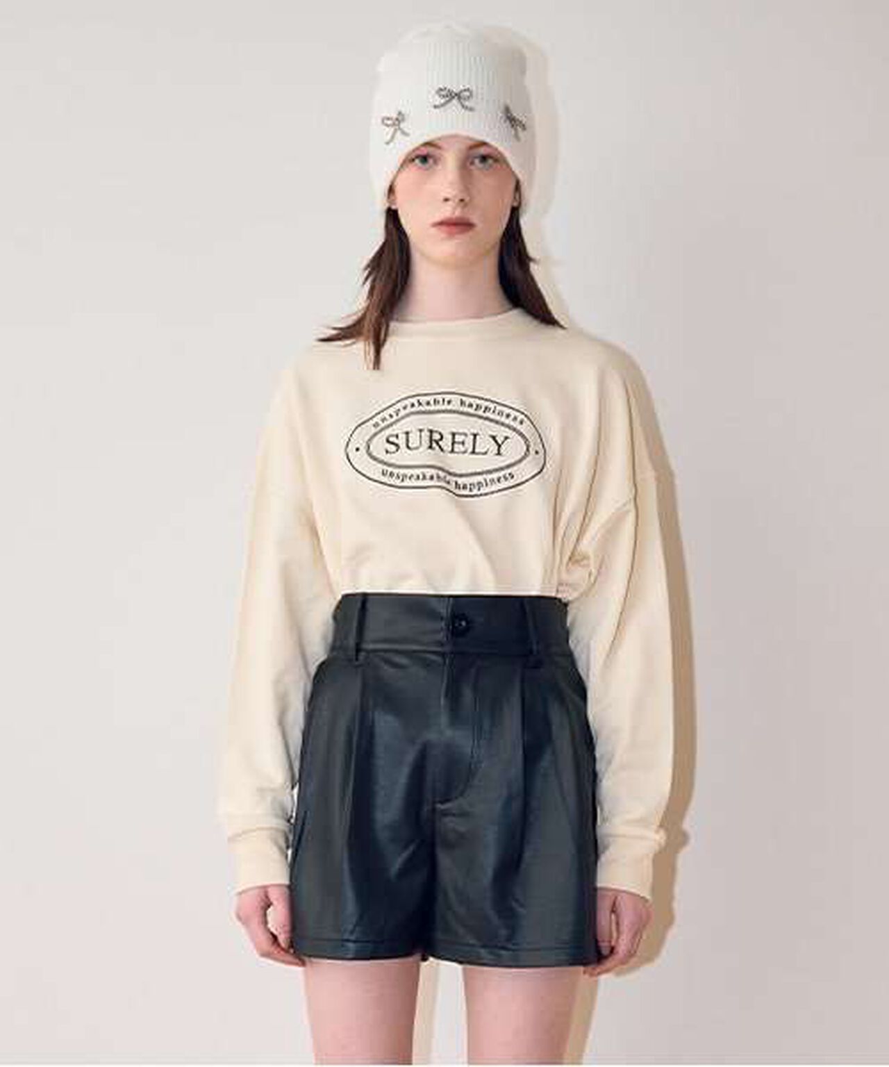 Faux Leather Shorts,Black, large image number 0