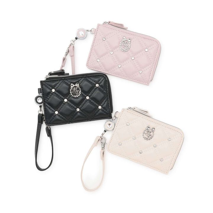 Rhinestone Card Holder with Reel,Black, medium image number 7