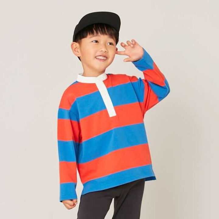 Stand Collar Rugby Long-Sleeve Shirt,Black, medium image number 19