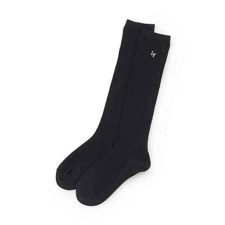 Basic One-Point Embroidery Ribbed Knee-High Socks,Off white, medium image number 7