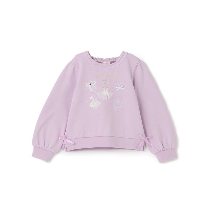 Ballet Embroidery Sweatshirt,Pink, medium image number 9