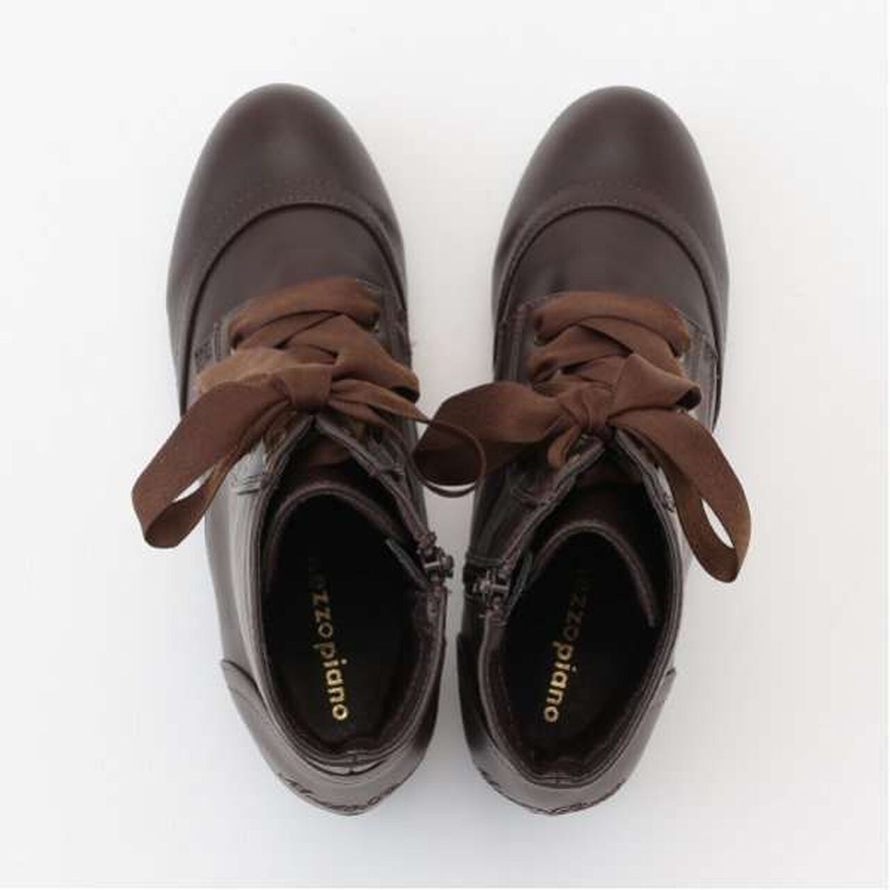 Satin Ribbon Lace-Up Short Boots,Light beige, large image number 19