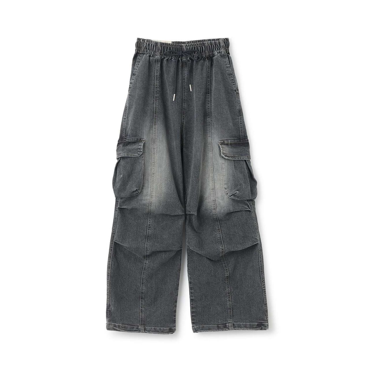 Quick-Dry Stretch Denim Cargo Pants,Gray, large image number 8