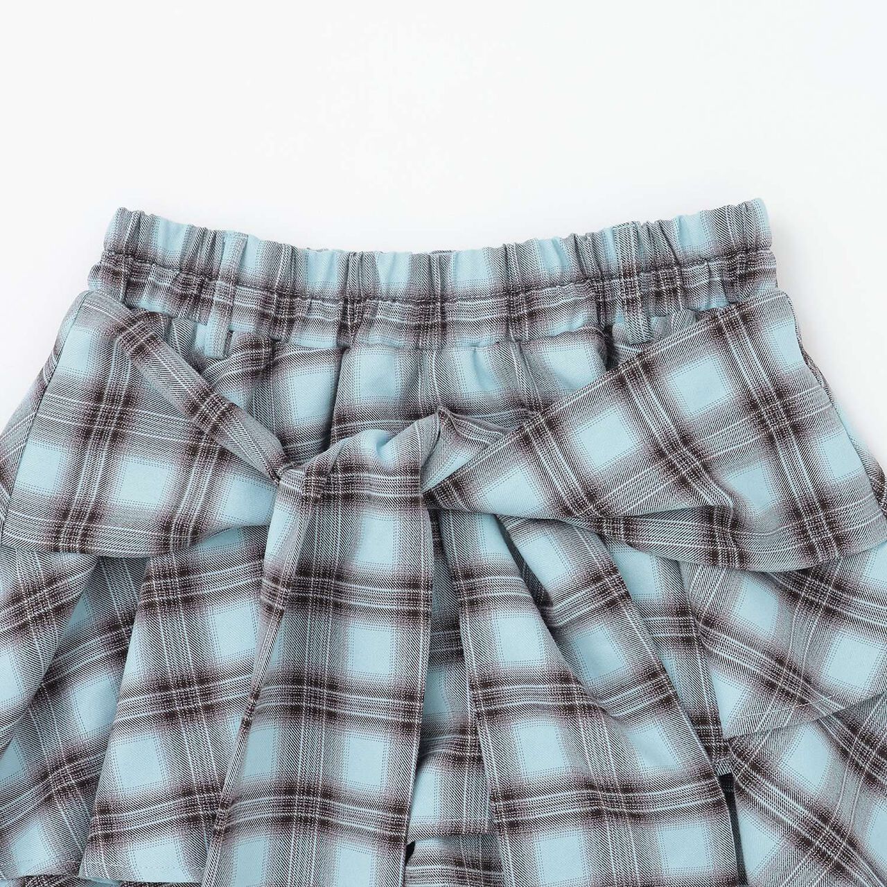 [LTXC] Checkered Wrap-Around Hem Culottes,Black, large image number 12