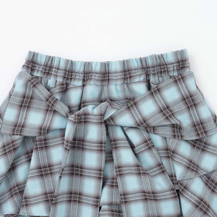 [LTXC] Checkered Wrap-Around Hem Culottes,Black, medium image number 12