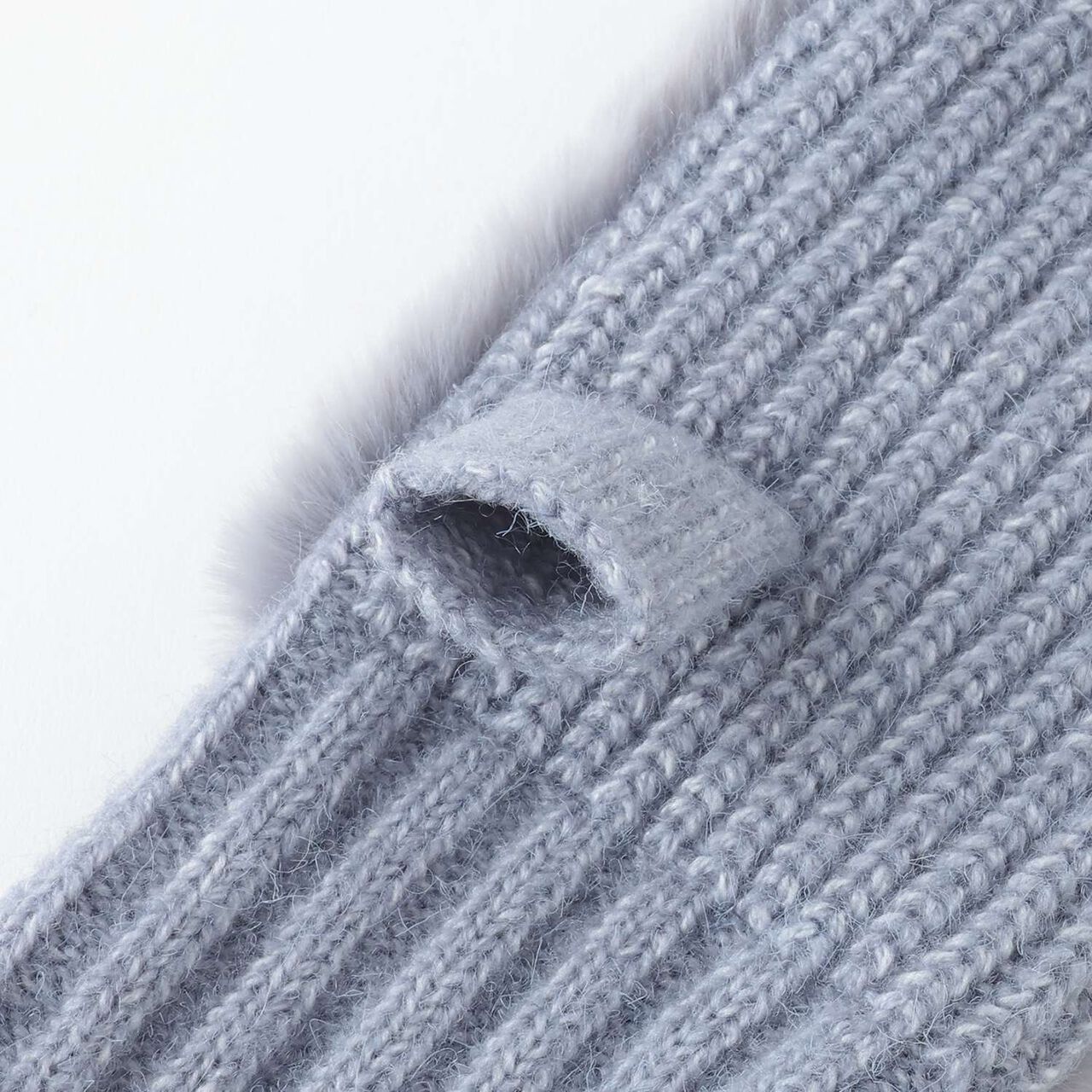 Mittens with Fur,Blue gray, large image number 4