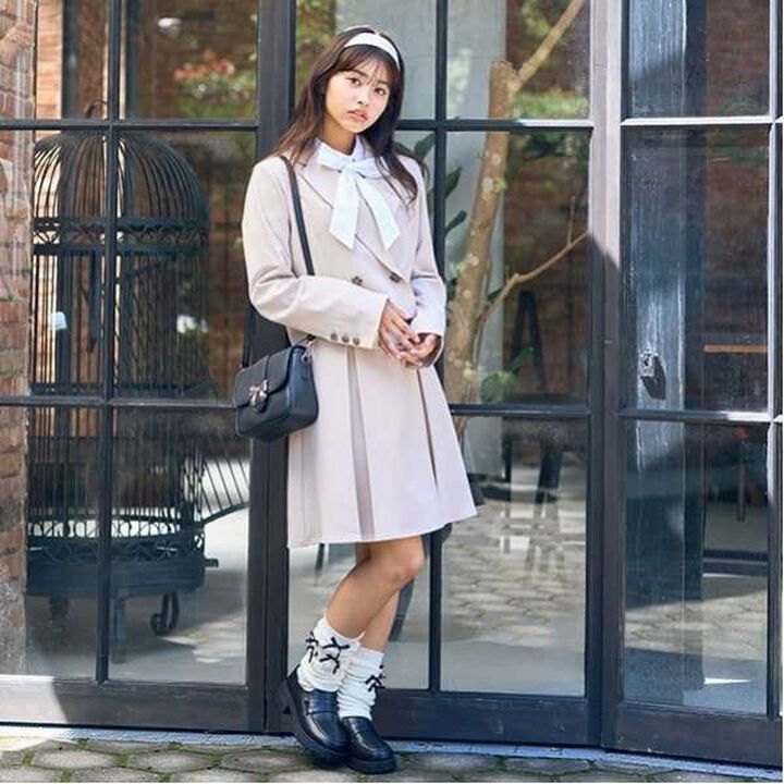 Graduation Attire Bolero Jacket with Emblem,Light beige, medium image number 13