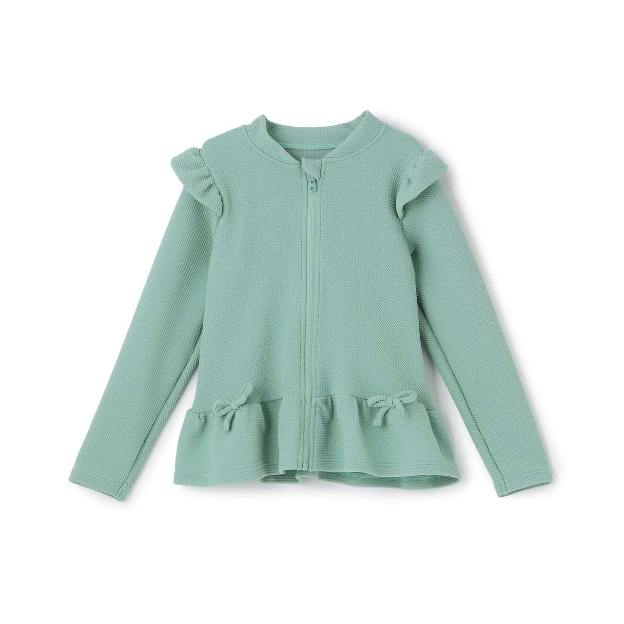 [SWIM] [UV Cut] Hem Frill Full Zip Rash Guard,Lavender, large image number 2