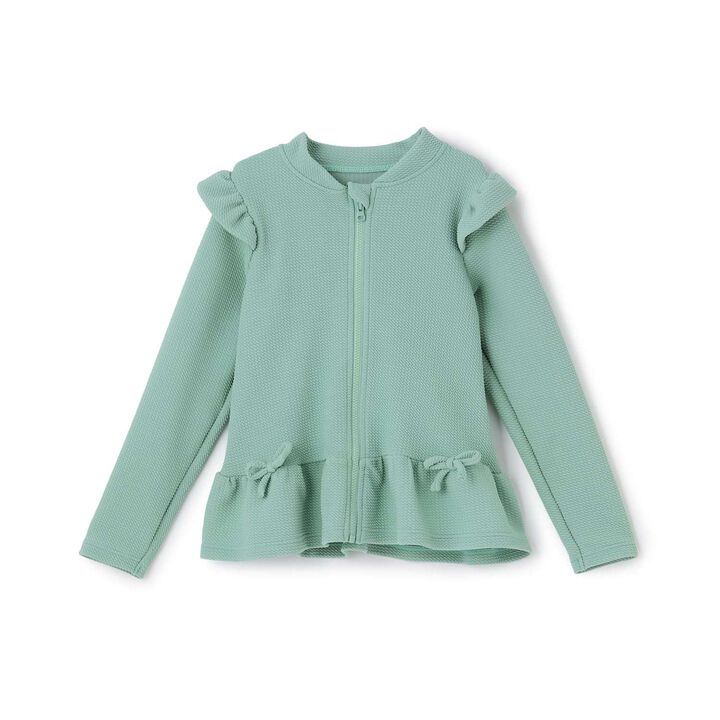 [SWIM] [UV Cut] Hem Frill Full Zip Rash Guard,Lavender, medium image number 2