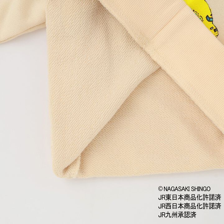 Side-Stripe Sleeve Sweatshirt with Train Design,Ivory, medium image number 15