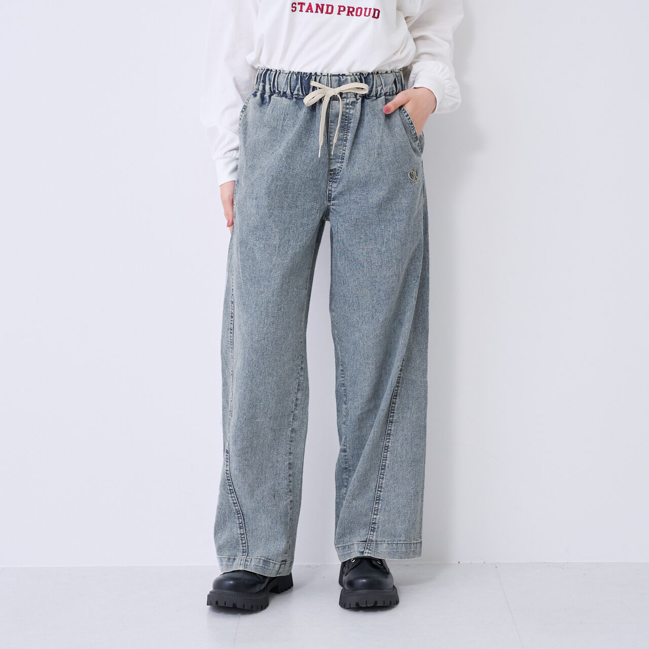 [ME DENIM] Stretch Quick-Dry Easy Pull-On Pants,Gray, large image number 4