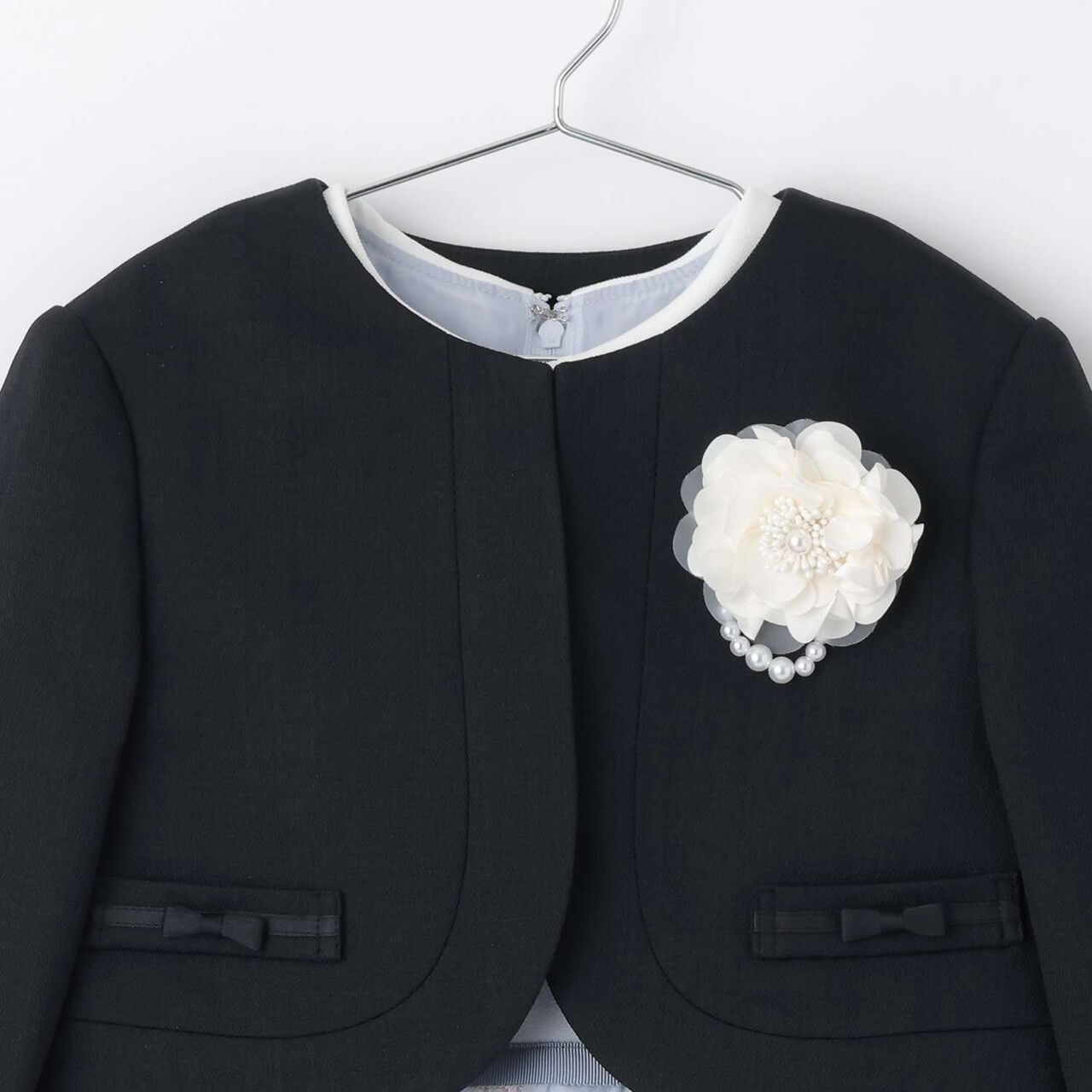 [Formal] Flower Embroidery OP + Collared JK Set,Sax blue, large image number 10