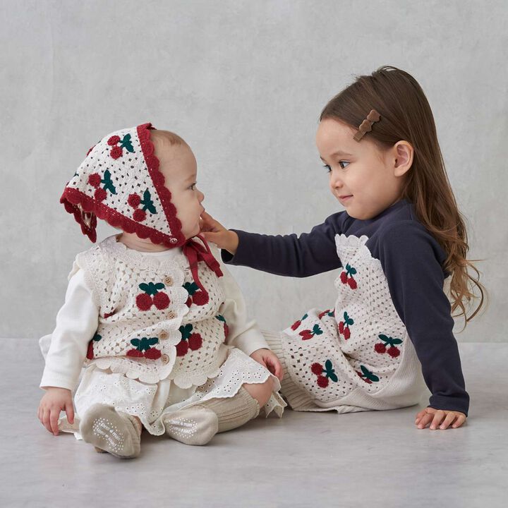 Black Crochet Scarf,Red, medium image number 3