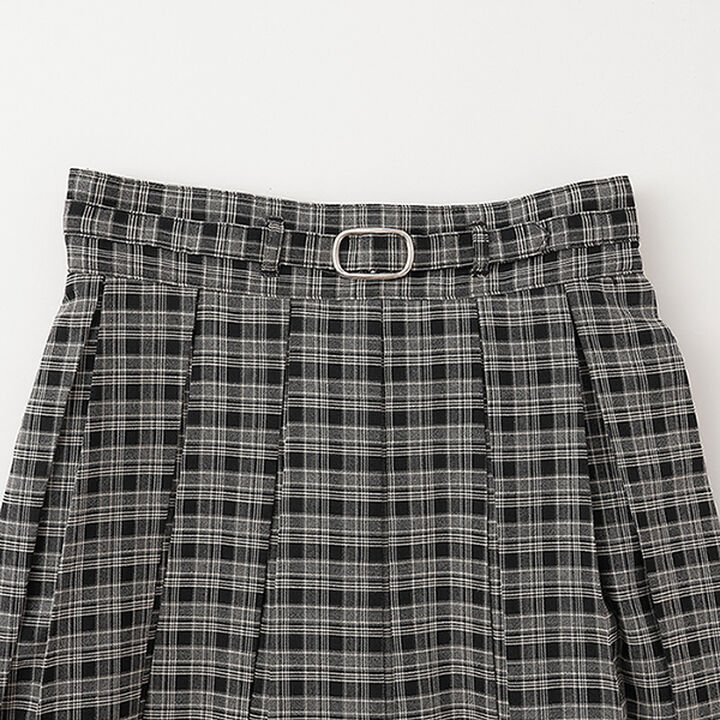 Checkered Box Pleated Skirt-Pants & Tulle Skirt Set,Black, medium image number 11