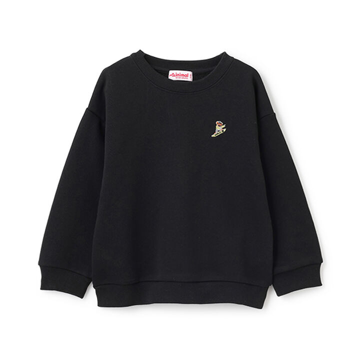 Fleece Pullover with Single-Point Embroidery,Black, medium image number 7