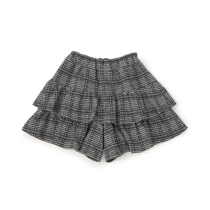 Checkered Jacquard Tiered Culotte Skirt,Black, medium image number 1