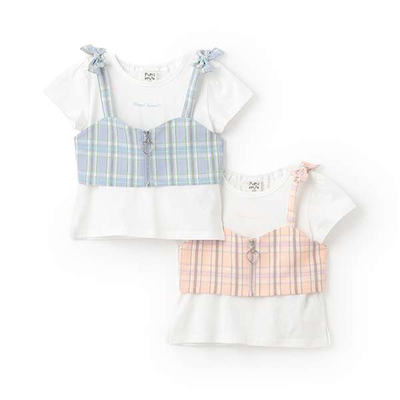 Front Zip Vest × Half T-Shirt,Sax blue, large image number 12