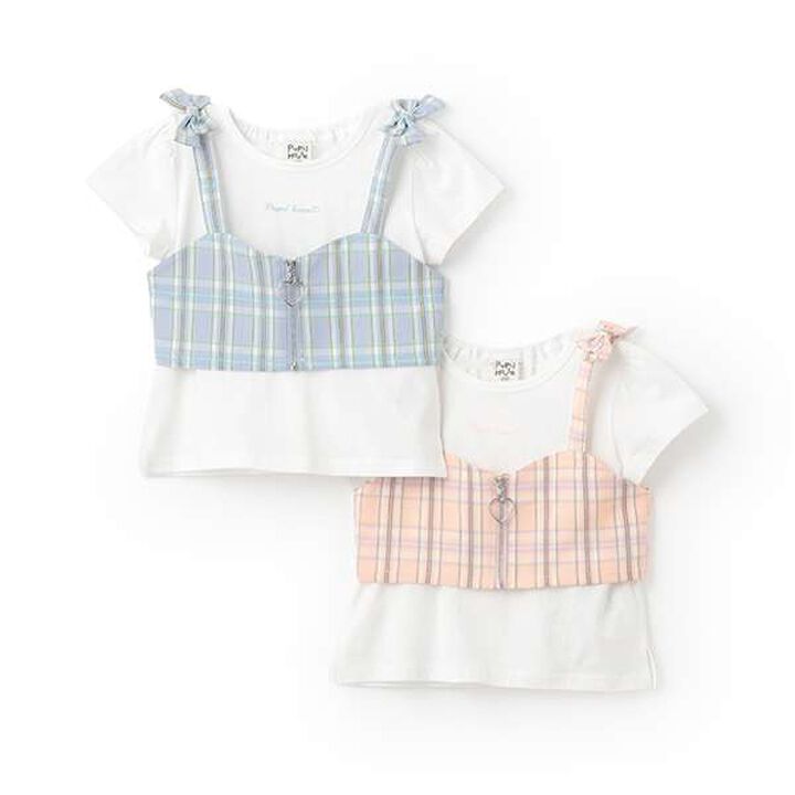 Front Zip Vest × Half T-Shirt,Sax blue, medium image number 12