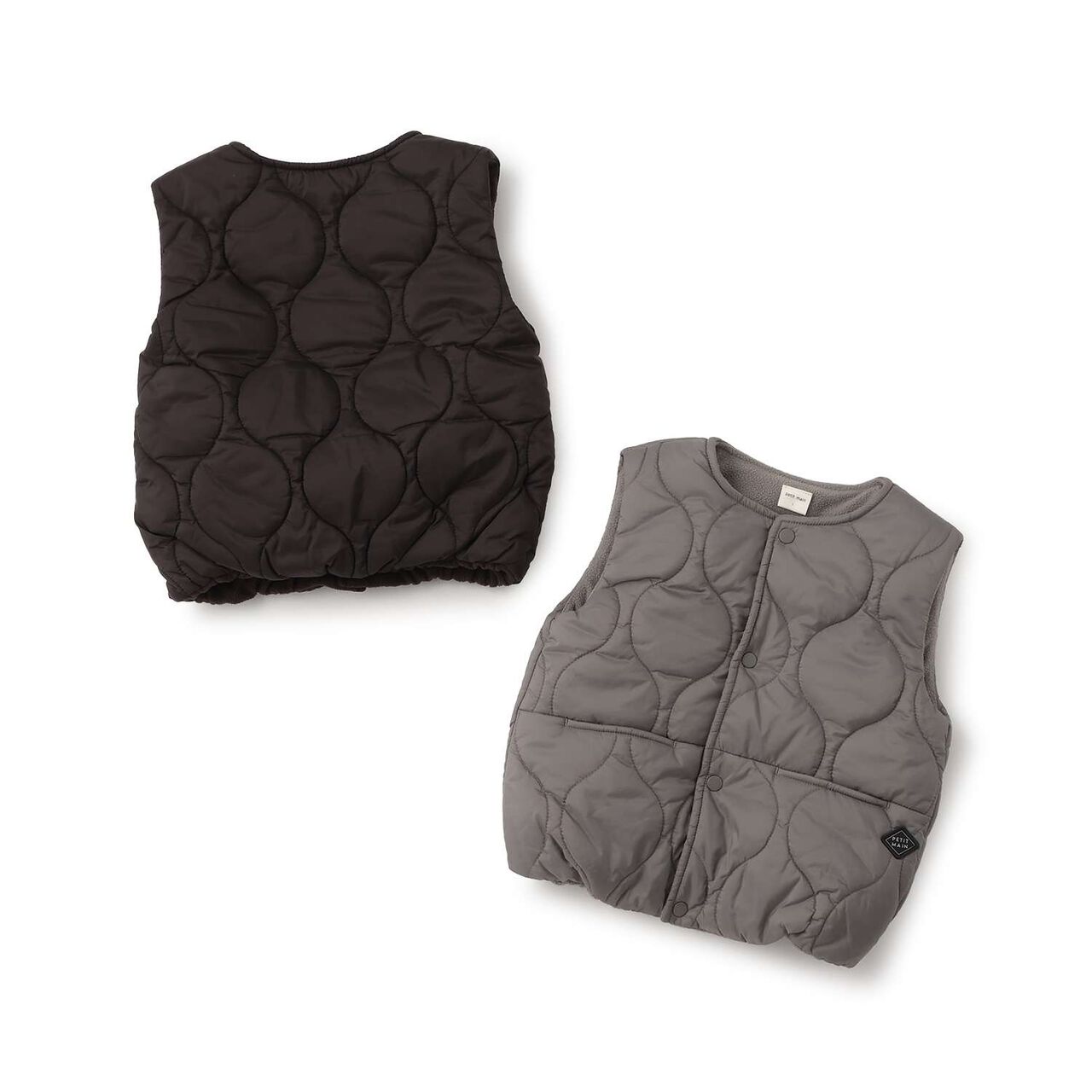 [Water-Repellent] Quilted Vest,Charcoal gray, large image number 18