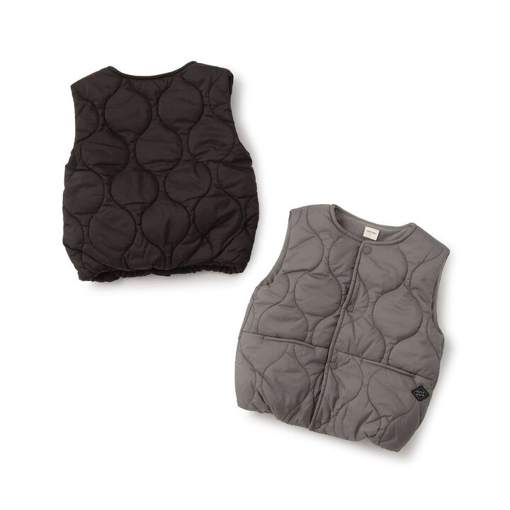 [Water-Repellent] Quilted Vest,Charcoal gray, medium image number 18