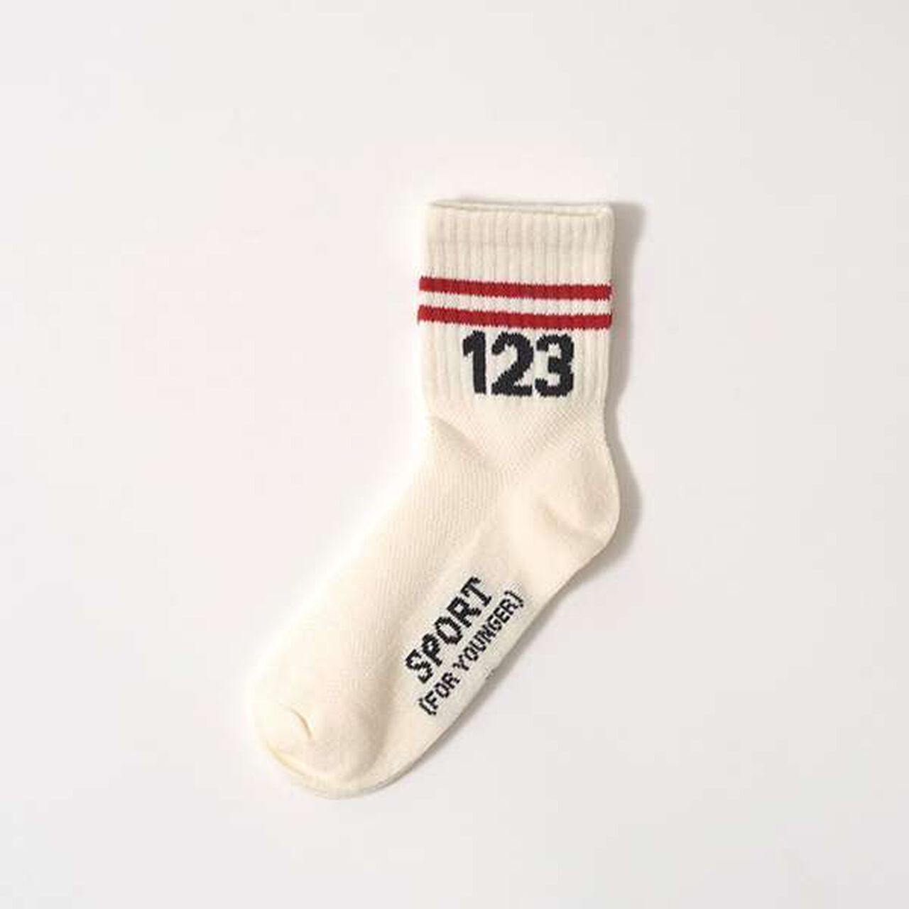 123 Line Crew Socks,Red, large image number 2